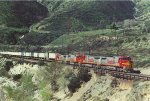 Eastbound intermodal climbs upgrade